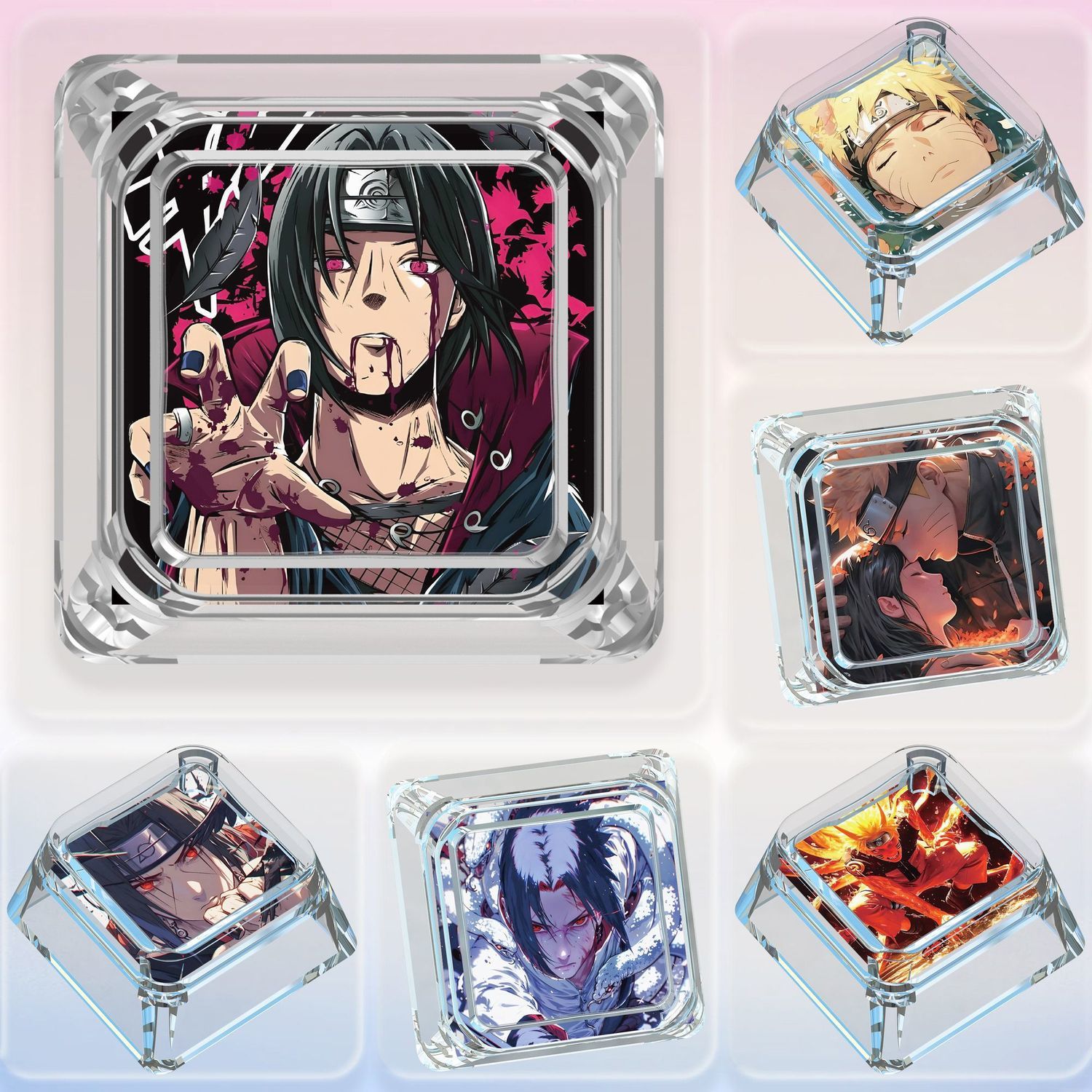 Keycap Artisan Anime - Naruto keycap, Uzumaki Naruto, transparent mechanical
