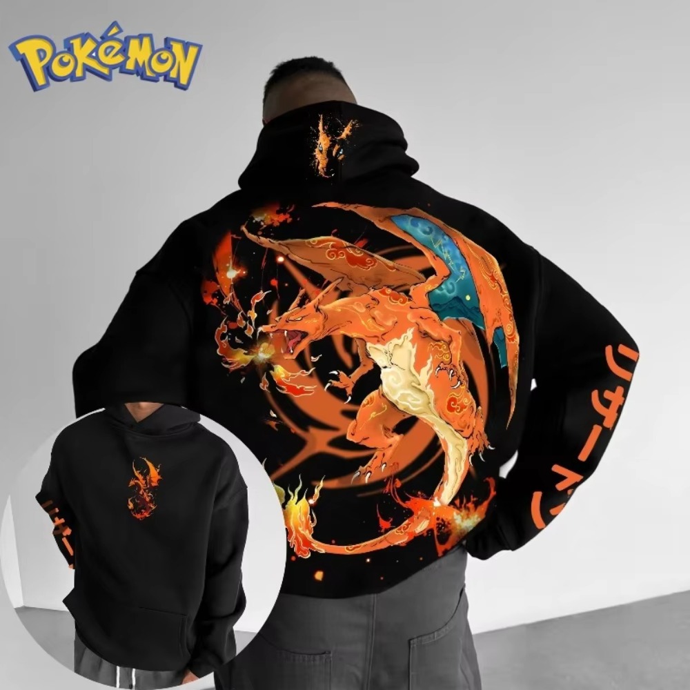 Pokemon Hoodie Charizard Print - Anime Merchandise Shop avaliação e preço